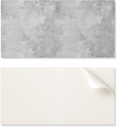 Bedrukte zelfklevende vinyltegels met betontextuur en krassen, 10x40x20 cm