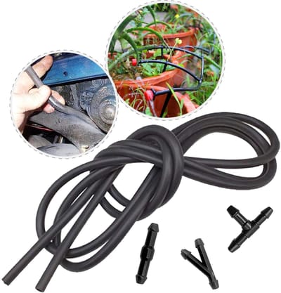 Dailygoods- Ruitensproeisysteem 500 cm - Sproeislang met gaatjes - Reparatieset - 30 Stuks Slangkoppelingen - Rubber/ABS - Eenvoudig te installeren - Sproei Slang