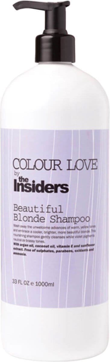 The Insiders Beautiful Blonde Shampoo - 1000 ml- Zilvershampoo - Voor Alle haartypes -