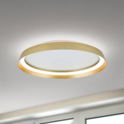 ORION Plafondlamp Manta, Ø 45 cm, goudkleurig, aluminium, omhoog/omlaag