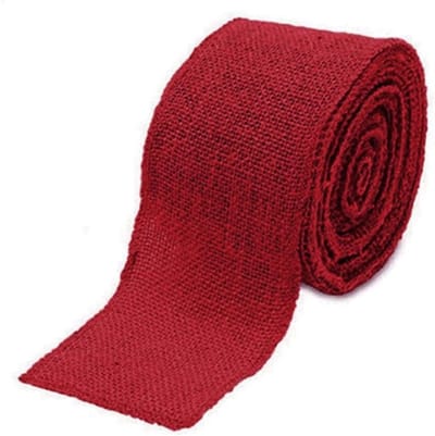 Jute Lint 6cm x 3m, Vintage Cadeaulint voor DIY Creaties, Bruiloft Decoratie, Kerstversiering en Herfstkransen, Rood Burlap Lint