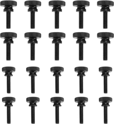 Dailygoods- Duimschroeven 20 Stuks - M5x20mm/M6x20mm - Koolstofstaal - Zwart Zink - Gekartelde Schroeven - Duurzaam en Roestbestendig