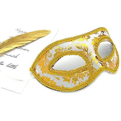 1 stuks Man Mannen Venetiaans Kant Pailletten Oogmasker Kostuum Prins Maskers Feest Maskerade Verjaardag Halloween Bruiloft Festival wit