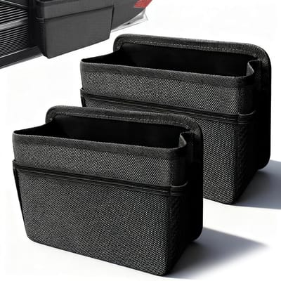 Auto-zijdeur, vuilnisemmer, 2 stuks, opvouwbare auto-afvalemmer, opvouwbare accessoires, binnenvuilnisemmer voor auto, voorstoel, opbergcontainer, voertuig, binnen, hangende vuilnisemmer, zwart