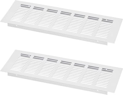 Luchtroosterafdekking 2 stuks - Ventilatierooster Afdekking - Luchtcirculatie Verbeteren - Antislip Groefdesign - 300 x 100 mm - Zilver