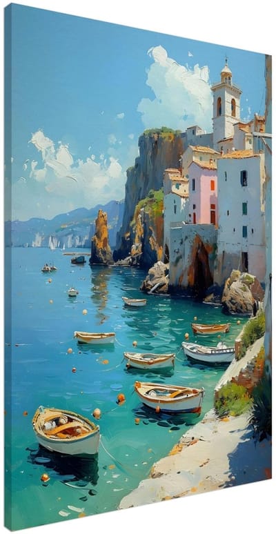 Canvas Schilderij - Harbour breeze 100x150 cm - Landschappen Wanddecoratie Woonkamer & Slaapkamer