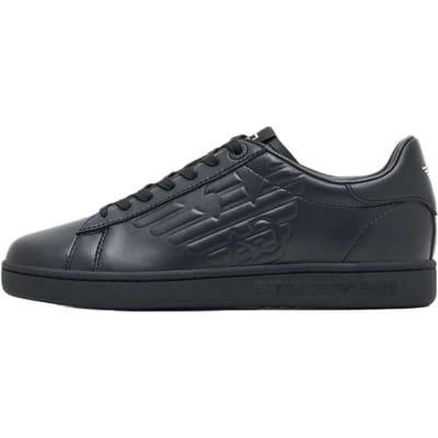 Emporio Armani EA7 Leren Lage Sneakers met Veters Unisex Sneakers Zwart 7X000331AF10848MC061 38 gray