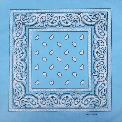 Haarsoires Haarband Bandana Zakdoek 55cm – Paisley Print – Lichtblauw - Multifunctioneel Accessoire voor Haar, Festivals en Mode - One Size & Unisex