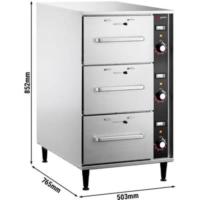 GGM Gastro Warmhalteschrank für Speisen - mit 3 Schubladen - separate Temperaturregelung