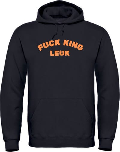 Hoodie zwart 3XL - Fuck King leuk - soBAD. - Koningsdag - Oranje hoodie dames - Oranje hoodie heren - Unisex - Regular fit