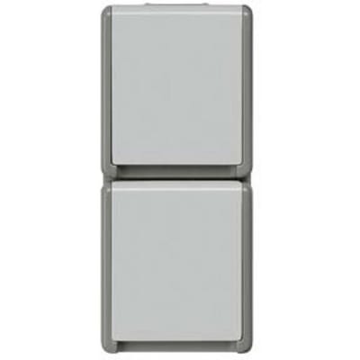 Siemens 5UB4723 Inzetstuk Wandcontactdoos met randaarde en klapdeksel 2-voudig Delta Grijs Schakelmateriaal 1 stuk(s)