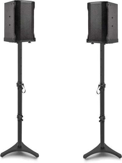 Verstelbare Speakerstands voor Vloer, Hoogte 78 tot 104 cm, Zware Capaciteit tot 5 kg, Geschikt voor Satelliet- en Boekenplankluidsprekers, Zwart