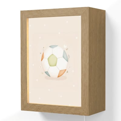 Wandlamp 15x20 cm - Oplaadbaar - Voetbal - Rond - Pastel - Stippen - Wandlampen binnen woonkamer - Slaapkamer lamp met kabel - Decoratieve nachtlamp - Vloerlamp snoer