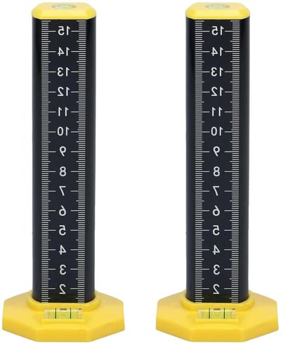 Hoogte Liniaal - Tegel Meetliniaal - Vloeren Leggen - Magnetische Basis - 16 x 6 cm - Zwart