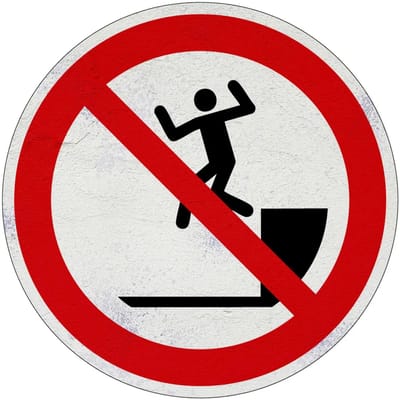 Niet springen verbodsbord - P072 | Sign Again materiaal | 10 cm