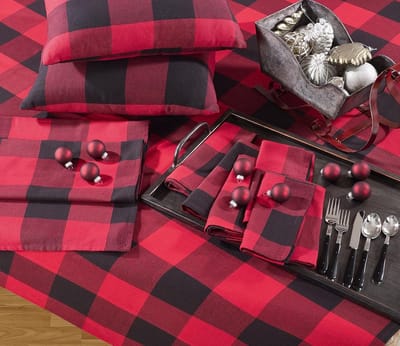 Tafelloper - Tafelkleed Runner - Diner Decoratie - Buffalo Plaid Design - 40 x 270 cm - Rood