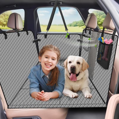 Dailygoods- Hondendeken Waterdicht - Hondendeken Achterbank - Veiligheidsgordels - Hardhouten Plank - Geschikt voor Auto/SUV - Veelzijdig Gebruik - Hondenautodeken
