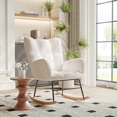 Moderne Schommelstoel met Armleuningen - Comfortabele Relaxstoel voor Woonkamer en Tuin