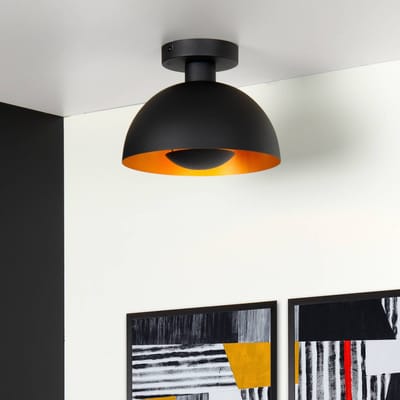Lucide SIEMON - Plafonnière (Plafondlamp) - Ø 25 cm - 1xE27 - Zwart