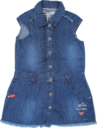 Lee Cooper Jurkje Lee Cooper denim Kids & Kind Meisjes Blauw - Maat: 98/104
