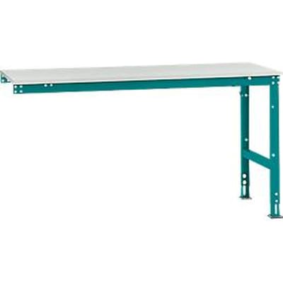 Manuflex aanbouwtafel UNIVERSAL Standaard, 1750 x 800 mm, melamine lichtgrijs, waterblauw