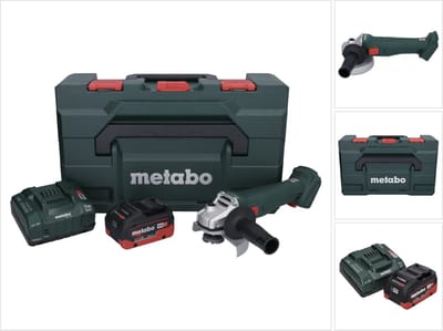 Metabo W 18 L 9-125 accu haakse slijper 18 V 125 mm + 1x accu 8,0 Ah + oplader + metaBOX