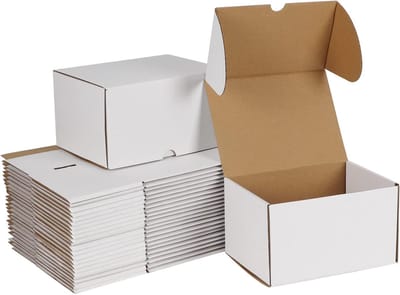 Witte Verzenddozen 7x5x4 cm - Set van 50 Golfkarton Mailer Boxes voor Kleine Geschenken en Bedrijfspakketten
