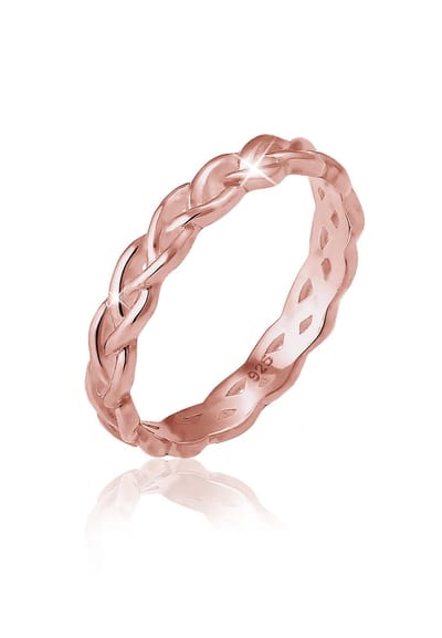 Elli Ringen Knoop oneindig gedraaid - verguld 925 Sterling zilver - goudkleurig