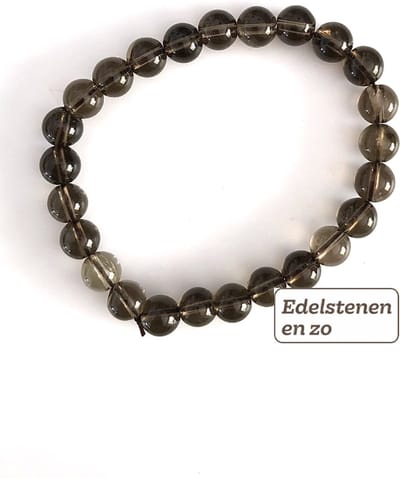 Rookkwarts edelstenen armband  8 mm helder bruin kwarts beschermende en ontgiftende edelsteen