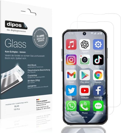 dipos – 2x Pantserfolie geschikt voor BLKE 19 Pro | 9H Screenprotector