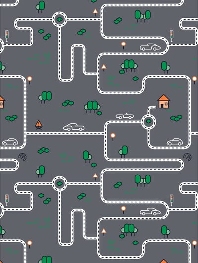 Decopatch papier Wegen Straten Verkeer