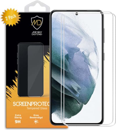 2-Pack MobyDefend Screenprotectors - Geschikt voor Samsung Galaxy S21 - Case-Friendly Screensavers - Gehard Glas