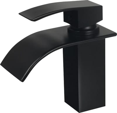 Mawialux waterval wastafelkraan - Vierkant - Mat zwart - Tanta