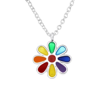 Princess Ketting Bintu - 925 Zilver E-Coating - Bloem - ∅8mm - 38cm