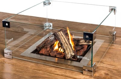 Happy Cocooning Glazen Ombouw Cocoon Table Inbouwbrander - Vierkant 40 X 40 X 17 Cm