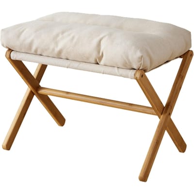 Voetenbank Opvouwbaar X-Poot Modern Multifunctioneel Voetensteun met Zacht Kussen voor Woonkamer beige