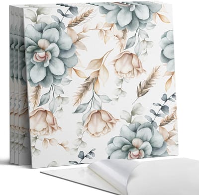 Coloray Wandpanelen Zelfklevend - Bloemenpatroon Zelfklevende Wandpanelen - 50 cm x 50 cm - Grijs Wandpaneel PVC - 4 stuks - Bloemen en planten Wandpanelen Zelfklevend - Wandbord Keuken - Wandpaneel Badkamer