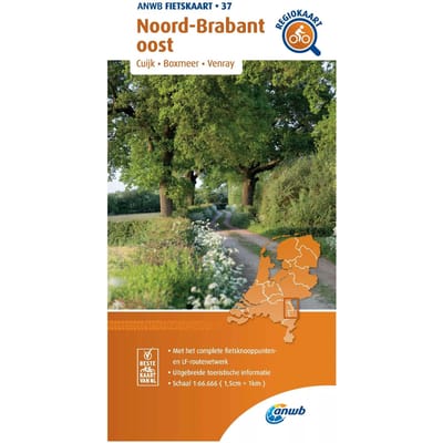 Fietskaart Noord-Brabant Oost 1:66.666 - Anwb Fietskaart - ANWB