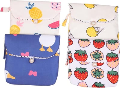 4 Stuks Maandverband Opbergtas Pads Voor Vrouwen Tassen Gaas Zakje Kussentjes Meisjes Opbergzakken Opslag Schattig Etui Maandverband Zak Zakjes Tampon Houder Katoen