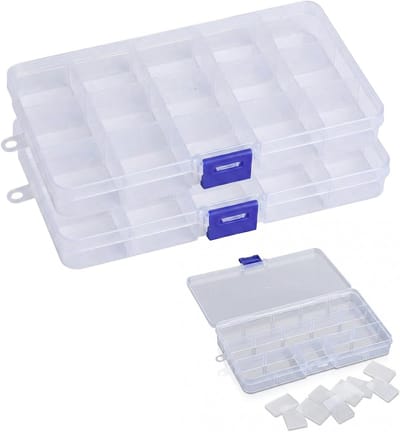 Plastic Sorteerdozen voor Kleine Onderdelen - Opbergdozen met Verstelbare Compartimenten, 15 Vakken, Ideaal voor Sieraden, Beads en Schroeven