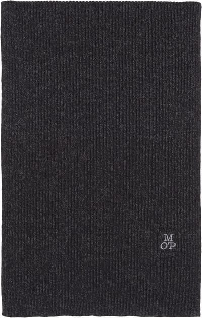 Marc O'Polo Sjaal Knitted Scarf 50-Years Heritage Rib Black Zwart