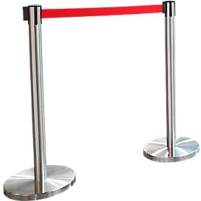 Afzetpaal met trekband RS-Guideline GLA 55, afzetband rood, set van 2