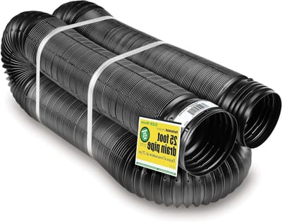 Flexibele Afvoerbuis - Drainageslang Geperforeerd - Tuin Drainage - Zelfsluitende Koppelingen - 4 Inch 25 Voet - Zwart