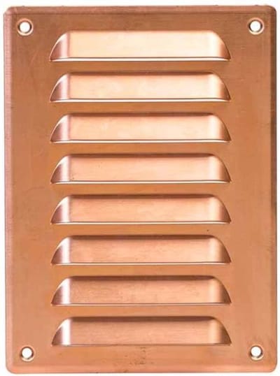 Metalen ventilatierooster vierkant 140x190 mm koper - MR1419Cu