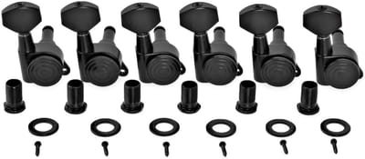 Guitarworks Locking-stemmechanieken, 6-in-Line, Zwart