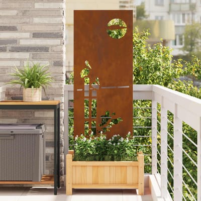 vidaXL - Tuin - Privacy - Scherm - Fretwerk - Roestig - 50 - x - 140 - cm - weervast - staal