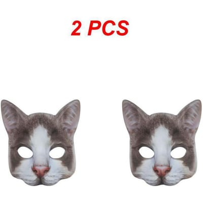 Kattenmasker Halloween Halve Gezicht Levensgetrouw Kattenmasker Feest Speel Kostuum Rekwisieten Dierlijk Feestmasker Unisex Cosplay Feest Rekwisieten