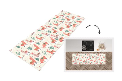 Keukenloper - Loper keuken - Lama - Patronen - Cactus - 150x50 cm - Keukenloper vinyl