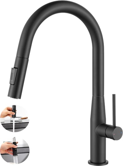 CECIPA max Keukenkraan met Uittrekbare Uitloop - Keukenmengkraan - Handdouche - Uittrekbaar - 2 straalsoorten - Zwart