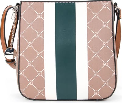 Tamaris Schoudertas Anastasia Strips Shoulder Bag Darktaupe Bruine Veelkleurig